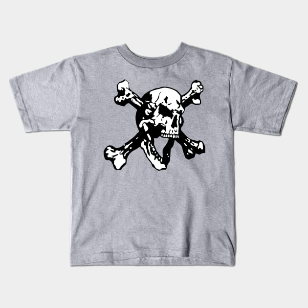SKULL & CROSSBONES DESIGN#1 Black Kids T-Shirt by SELcustoms